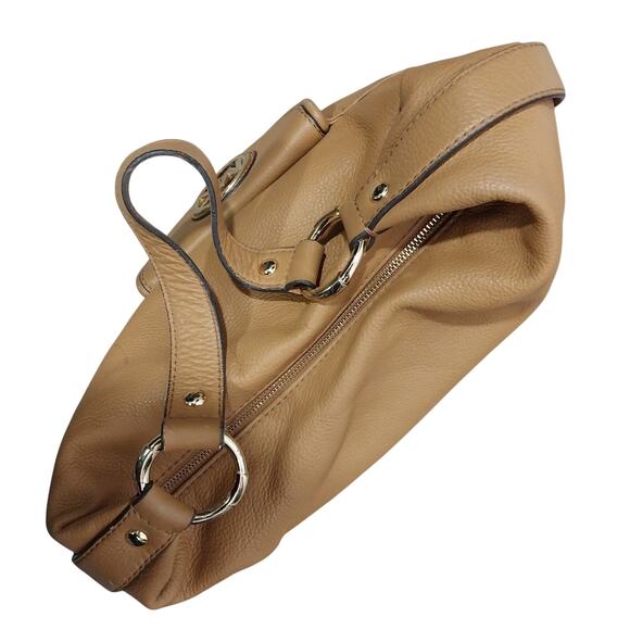 MICHAEL KORS! WARM PECAN BROWN/TAN PEBBLED GENUINE LEATHER HANDBAG, PURSE, BAG! - Picture 9 of 12